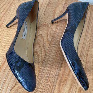 Jimmy Choo Blue Snakeskin Heels